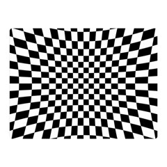 Illusion Checkerboard Black And White Pattern Double Sided Flano Blanket (Mini) 