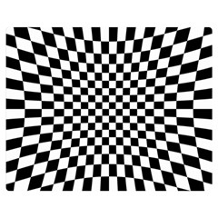 Illusion Checkerboard Black And White Pattern Double Sided Flano Blanket (Medium) 