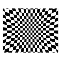 Illusion Checkerboard Black And White Pattern Double Sided Flano Blanket (Large) 