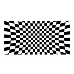 Illusion Checkerboard Black And White Pattern Satin Wrap