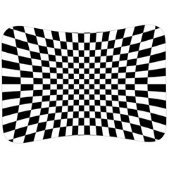 Illusion Checkerboard Black And White Pattern Velour Seat Head Rest Cushion