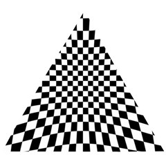 Illusion Checkerboard Black And White Pattern Wooden Puzzle Triangle