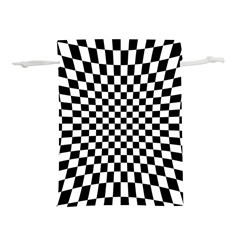 Illusion Checkerboard Black And White Pattern Lightweight Drawstring Pouch (S)