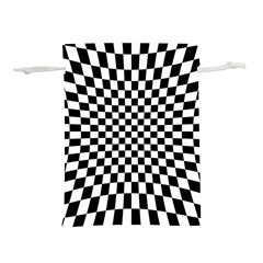 Illusion Checkerboard Black And White Pattern Lightweight Drawstring Pouch (L)