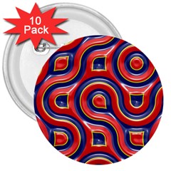 Pattern Curve Design 3  Buttons (10 pack) 