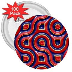 Pattern Curve Design 3  Buttons (100 pack) 