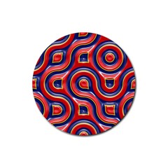 Pattern Curve Design Rubber Round Coaster (4 pack) 