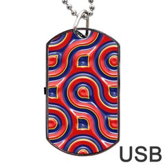 Pattern Curve Design Dog Tag USB Flash (Two Sides)