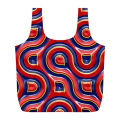 Pattern Curve Design Full Print Recycle Bag (L)