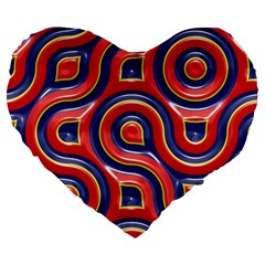 Pattern Curve Design Large 19  Premium Flano Heart Shape Cushions