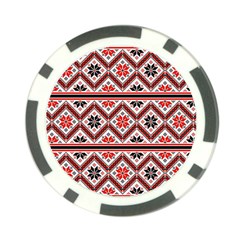 Folklore Ethnic Pattern Background Poker Chip Card Guard (10 Pack) by Nexatart