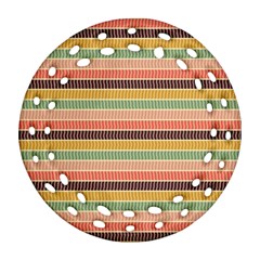 Vintage Stripes Lines Background Ornament (round Filigree)