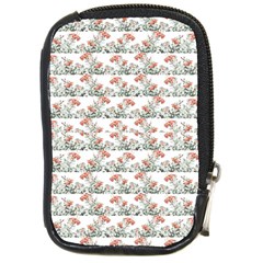 Photo Illustration Floral Motif Striped Design Compact Camera Leather Case by dflcprintsclothing