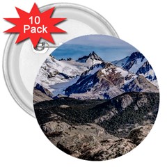 El Chalten Landcape Andes Patagonian Mountains, Agentina 3  Buttons (10 Pack)  by dflcprintsclothing