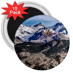 El Chalten Landcape Andes Patagonian Mountains, Agentina 3  Magnets (10 Pack)  by dflcprintsclothing