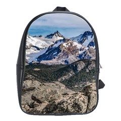 El Chalten Landcape Andes Patagonian Mountains, Agentina School Bag (large) by dflcprintsclothing