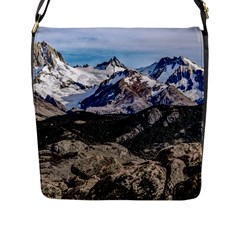 El Chalten Landcape Andes Patagonian Mountains, Agentina Flap Closure Messenger Bag (l) by dflcprintsclothing