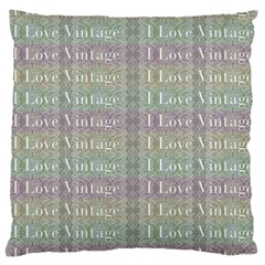 I Love Vintage Phrase Motif Striped Pattern Design Large Cushion Case (one Side) by dflcprintsclothing