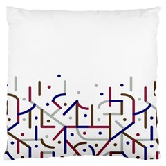 Lines And Dots Motif Geometric Print Large Cushion Case (one Side) by dflcprintsclothing