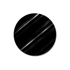 Minimalist Black Linear Abstract Print Magnet 3  (round) by dflcprintsclothing