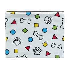 Dog Paw Seamless Pattern Footprint Bone Cosmetic Bag (xl)