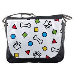 Dog Paw Seamless Pattern Footprint Bone Messenger Bag