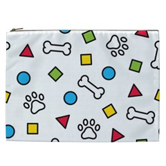 Dog Paw Seamless Pattern Footprint Bone Cosmetic Bag (xxl)