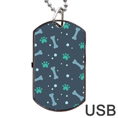 Bons Foot Prints Pattern Background Dog Tag Usb Flash (one Side)