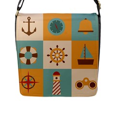 Nautical Elements Collection Flap Closure Messenger Bag (l)