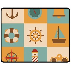 Nautical Elements Collection Double Sided Fleece Blanket (medium) 