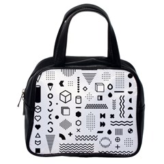 Pattern Hipster Abstract Form Geometric Line Variety Shapes Polkadots Fashion Style Seamless Classic Handbag (one Side) by Vaneshart