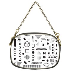 Pattern Hipster Abstract Form Geometric Line Variety Shapes Polkadots Fashion Style Seamless Chain Purse (two Sides) by Vaneshart