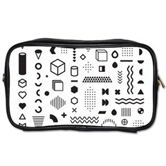 Pattern Hipster Abstract Form Geometric Line Variety Shapes Polkadots Fashion Style Seamless Toiletries Bag (two Sides)