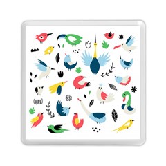 Vector Set Isolates With Cute Birds Scandinavian Style Memory Card Reader (square) by Vaneshart