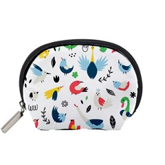 Vector Set Isolates With Cute Birds Scandinavian Style Accessory Pouch (small)