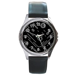 Coffee Background Round Metal Watch