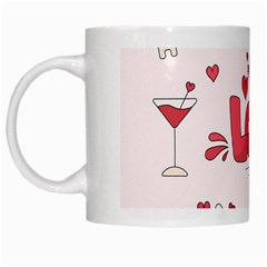 Hand Drawn Valentines Day Element Collection White Mugs by Vaneshart