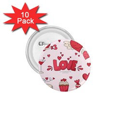 Hand Drawn Valentines Day Element Collection 1 75  Buttons (10 Pack)