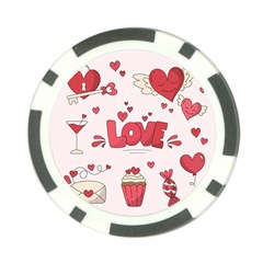 Hand Drawn Valentines Day Element Collection Poker Chip Card Guard by Vaneshart