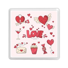 Hand Drawn Valentines Day Element Collection Memory Card Reader (square) by Vaneshart