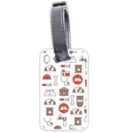 Vector Thin Line Art Vet Seamless Pattern Luggage Tag (one side) Front