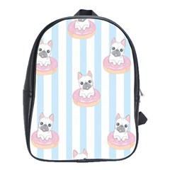 French Bulldog Dog Seamless Pattern School Bag (large)