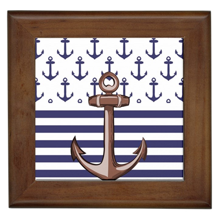 Anchor Background Design Framed Tile