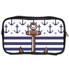 Anchor Background Design Toiletries Bag (two Sides)