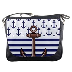 Anchor Background Design Messenger Bag by Vaneshart