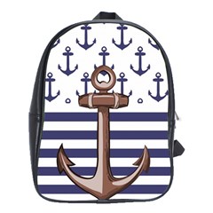 Anchor Background Design School Bag (xl) by Vaneshart