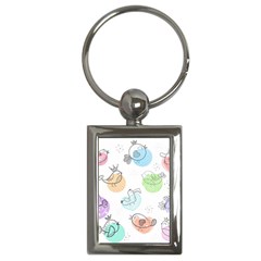 Cartoon Bird Cute Doodle Bird Key Chain (rectangle)