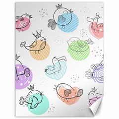 Cartoon Bird Cute Doodle Bird Canvas 12  X 16 