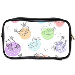 Cartoon Bird Cute Doodle Bird Toiletries Bag (two Sides)