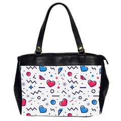 Hearts Seamless Pattern Memphis Style Oversize Office Handbag (2 Sides) by Vaneshart